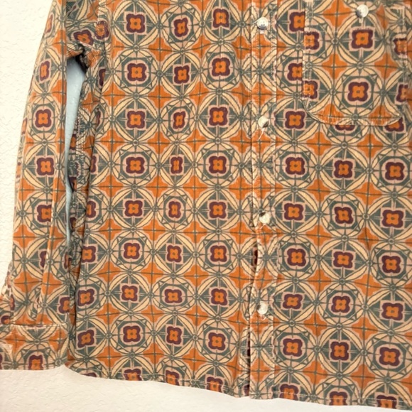 Urban Outfitters 80s Print Casual Button Down Long Sleeve Boho Mens - Picture 8 of 12